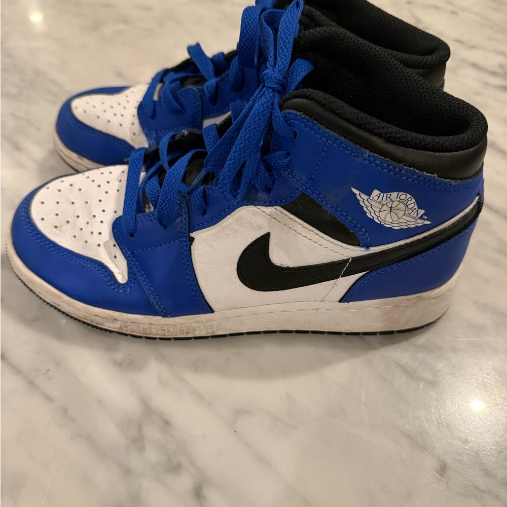 Jordan Kids' Royal Blue and White Sneakers